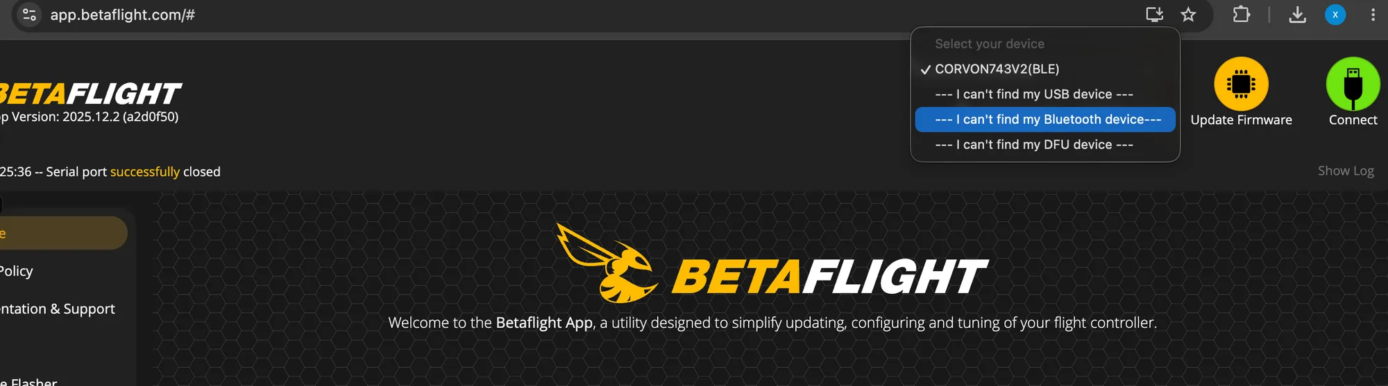 Betaflight 蓝牙设备入口