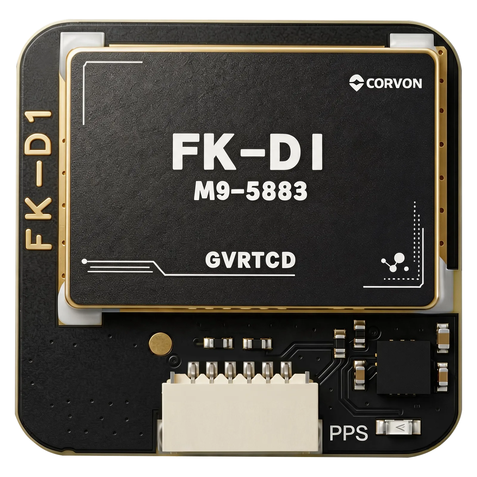 CORVON FK-D1 GNSS 模块 — 正面天线视图