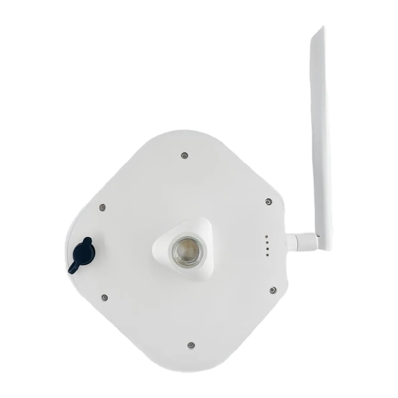 CORVON RTK-12-B 基站 — 背面，天线、端口与 LED 指示
