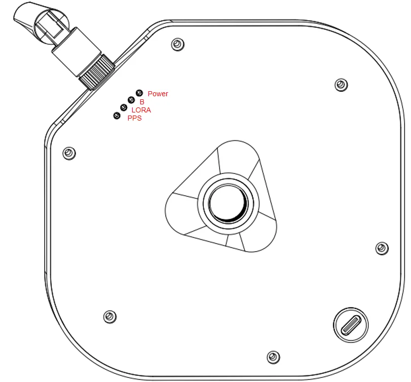 CORVON RTK-13-B 基站 - LED 指示灯与 USB Type-C 供电接口